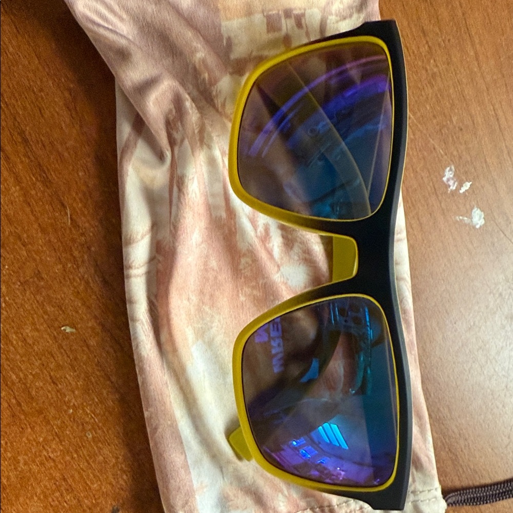 Panama Jack Yellow and Black Sunglasses with blue mirror lens